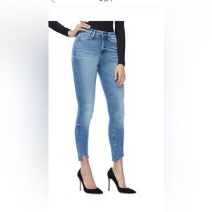 Good American Size 25 Good Legs High Waist Cascade Hem Skinny Jeans EUC